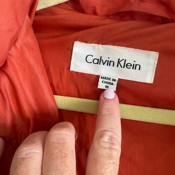 CALVIN KLEIN WINTER PUFFER JACKET | Size Med. | Rust Orange | winter coat | fur - Picture 4 of 8